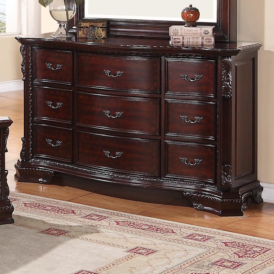 Crown Mark Sheffield 9 Drawer Dresser with Serpentine Front Rooms for